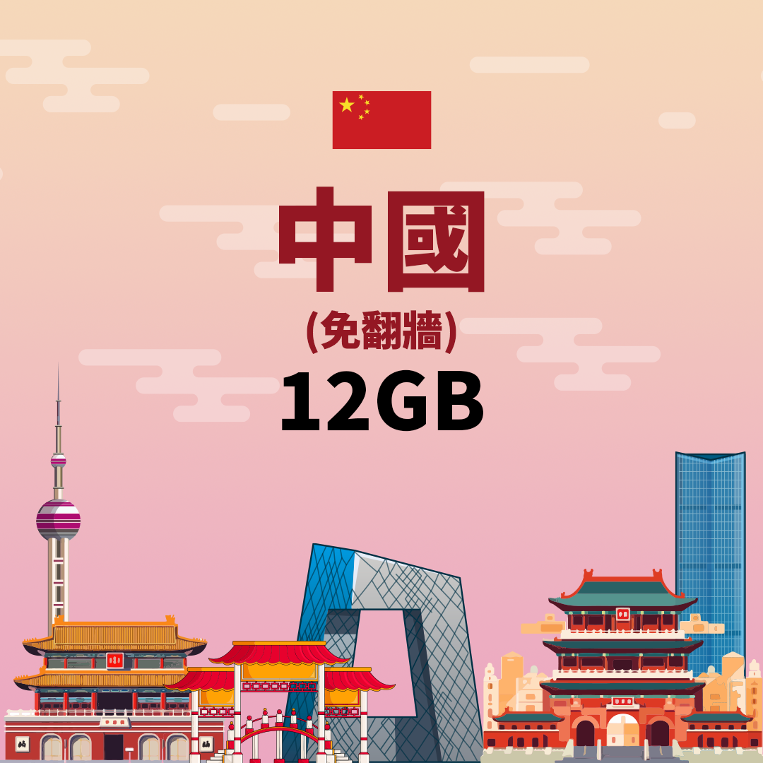 【中國eSIM】12GB