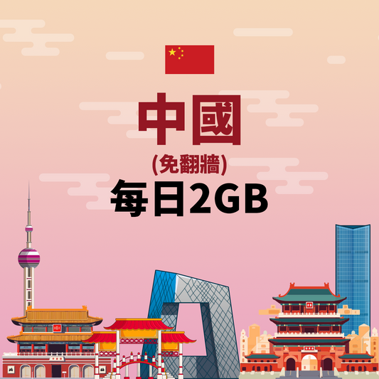 【中國eSIM】每日2GB